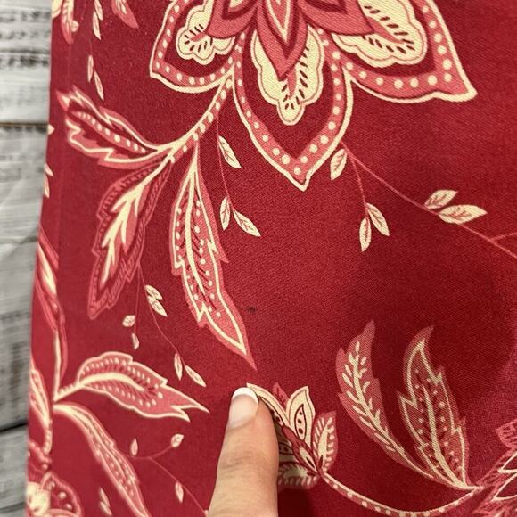 Talbots Skirt size 10 Mauve Red Pink Paisley Long Straight Peasant Modest Boho - Picture 6 of 10